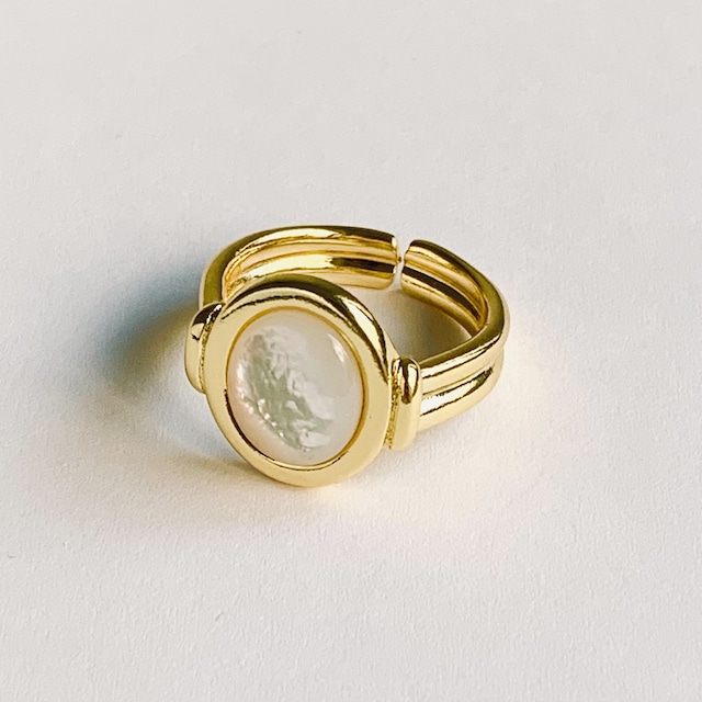Oval Shell Ring #076 Gold
