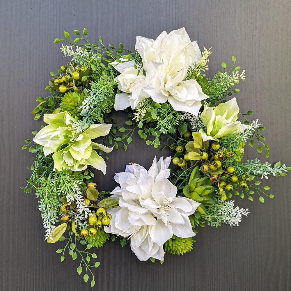 アートフラワーギフト！『フラワーリース』ラナンキュラス＆ミニバラ