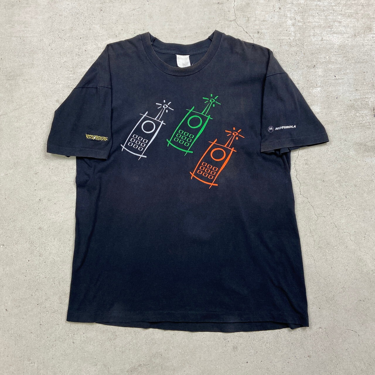 90年代 MOTOROLA VIDEOMUSIC IT企業ロゴプリントTシャツ 刺繍 メンズXL 