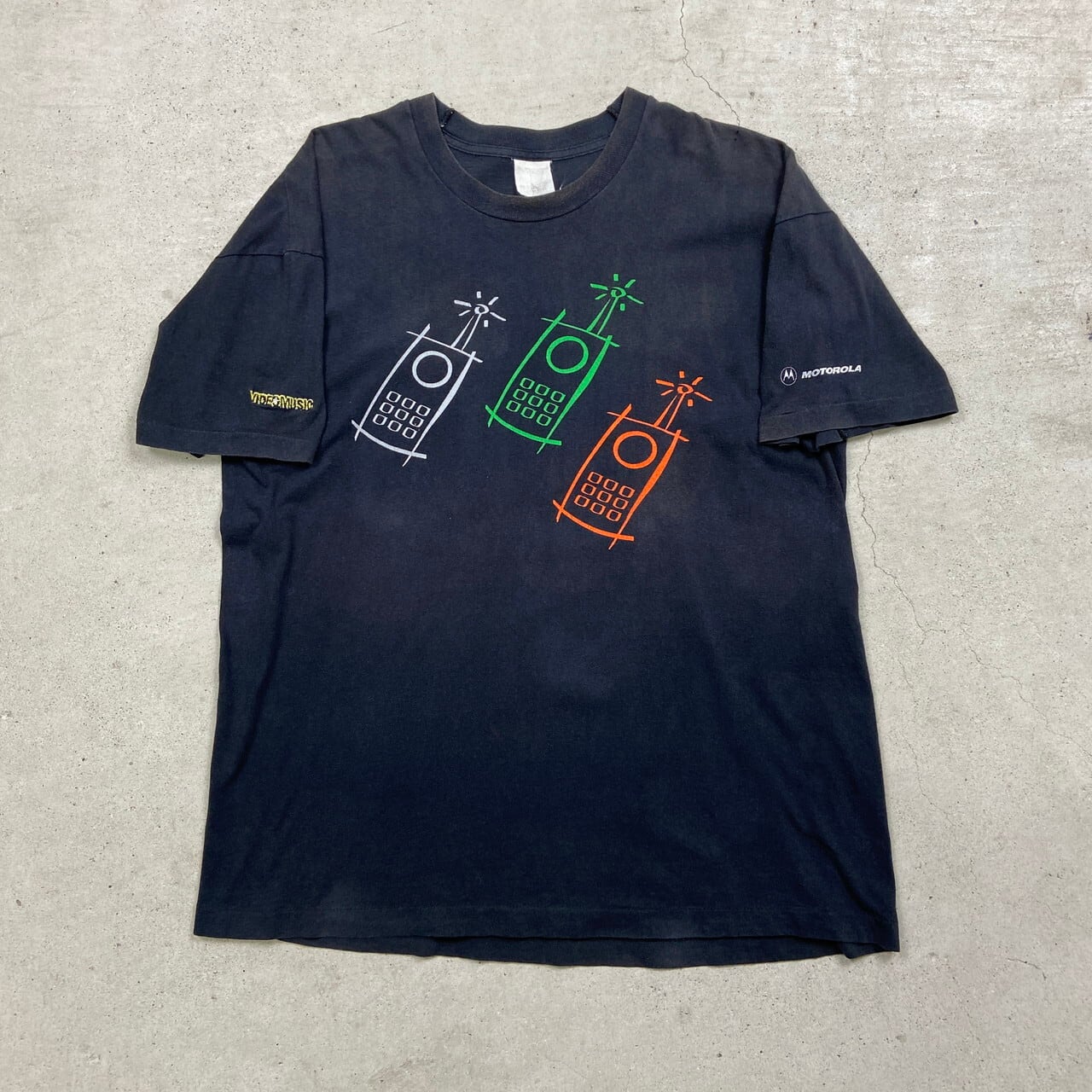 90年代 MOTOROLA VIDEOMUSIC IT企業ロゴプリントTシャツ 刺繍 メンズXL 