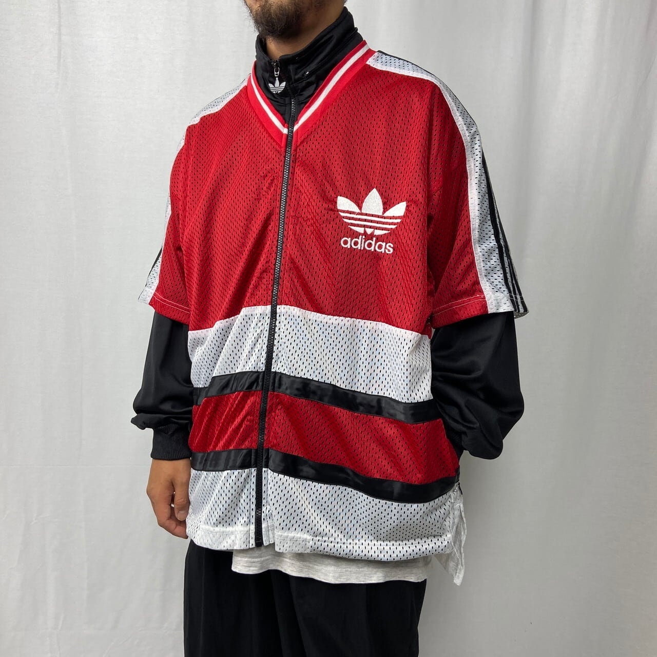 adidas アディダス トラックジャケット レッド 90s トレフォイル