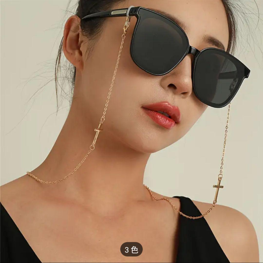 大好評♡おしゃれ メガネチェーン 十字架 ゴールド 可愛い かっこいい