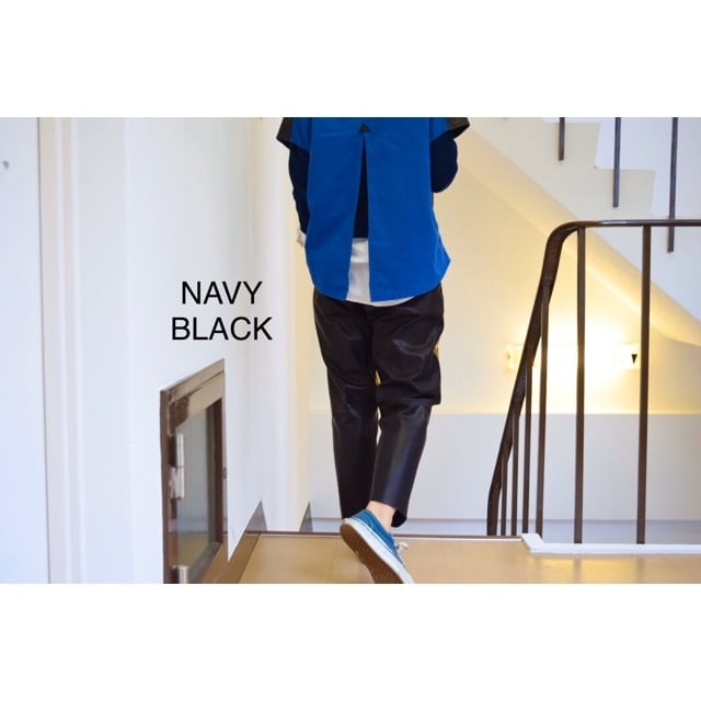 Simva 123-0053-NVBK Leather Easy Pant NavyBlack | O'KEEFFE Online