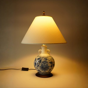 テーブルランプ　サンカローク焼xホワイト