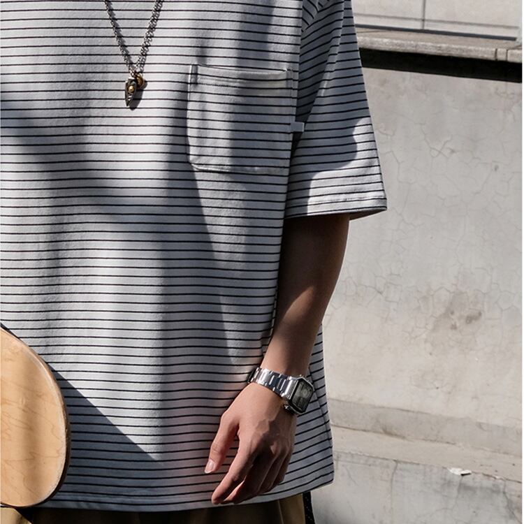 ★STRIPED HEAVY COTTON T-SHIRT　　22066