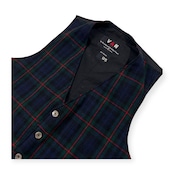 70s VAN JAC ヴァンヂャケット チェック ジレ ベスト 95 /ビンテージ/ネイビー×グリーン×レッド