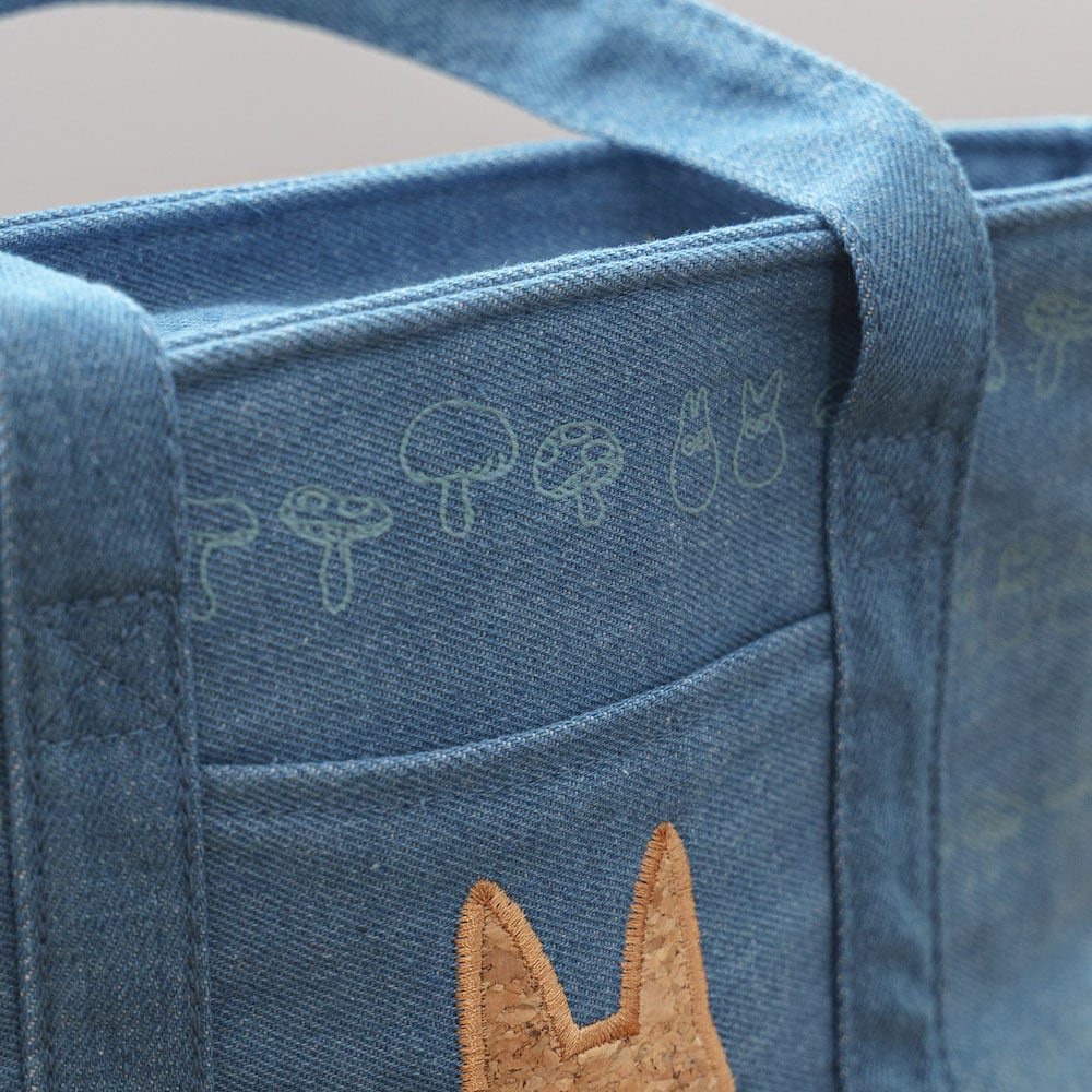 となりのトトロ コルク×デニムランチバッグ ポケット付（9368） | す