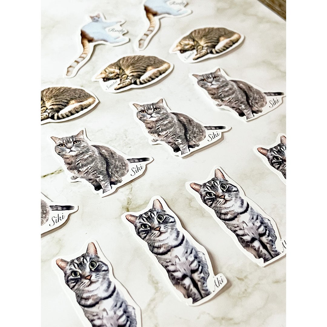 うちの子オリジナルイラストシール！猫好き、犬好き、うちの子好き専用
