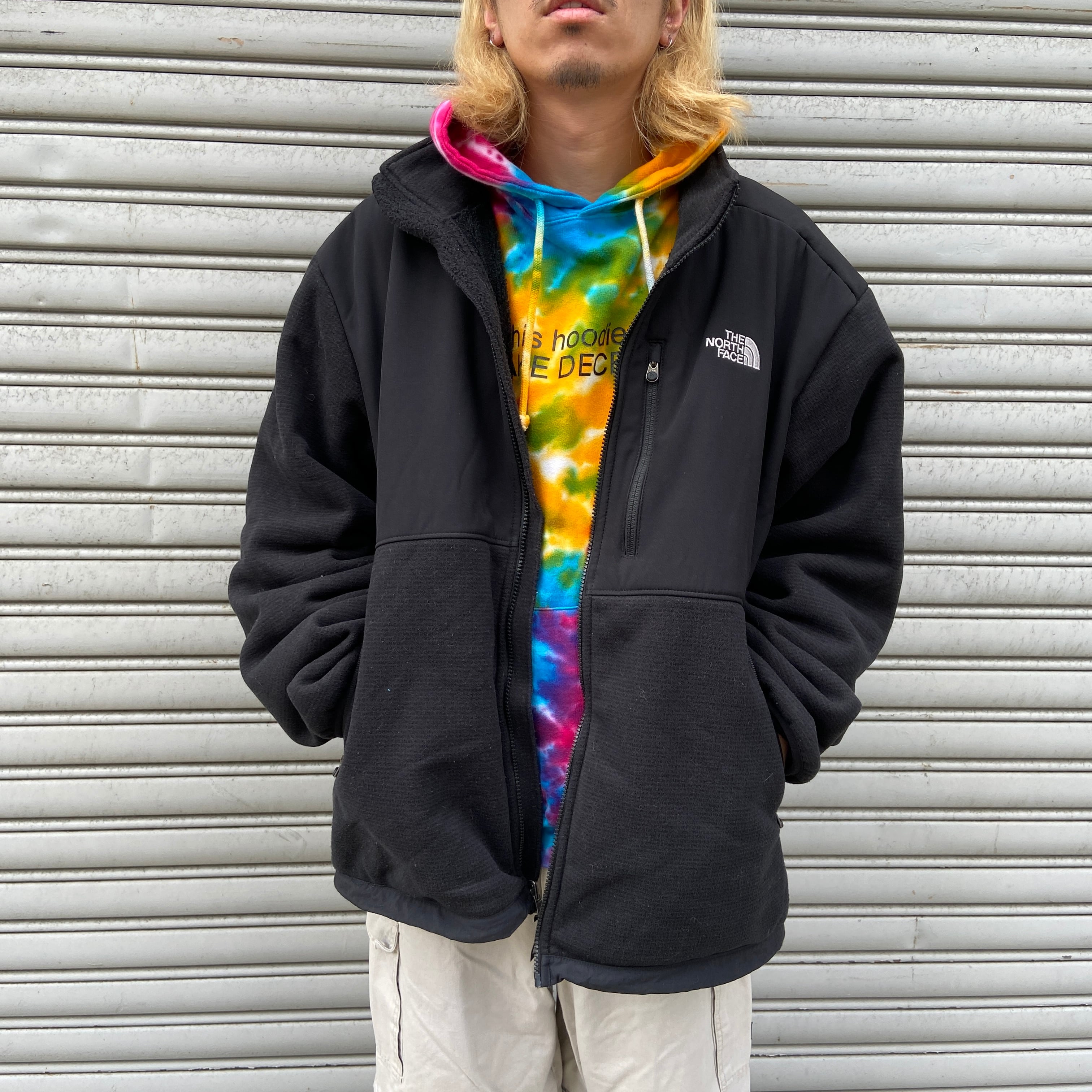【ファッション好きが選ぶ人気ブランドランキング】 FACE NORTH THE フリースジャケット XXL 黒 ワンポイントロゴ フリース