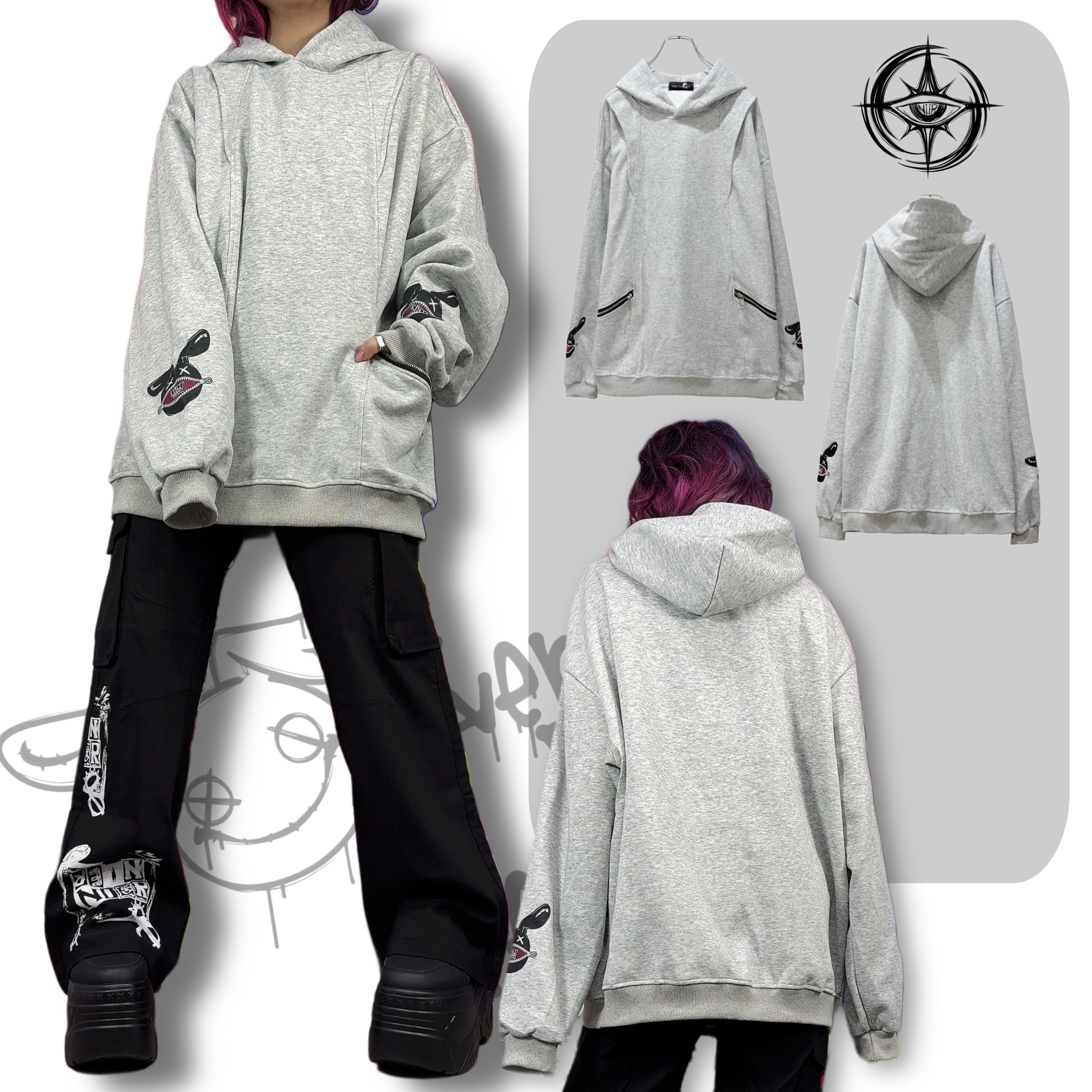 BIG ZIP POCKET GRAY PARKA | NIER CLOTHING