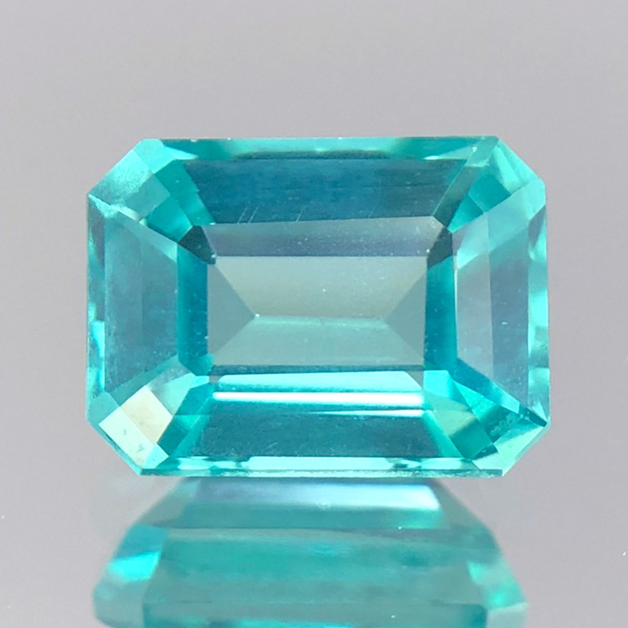 ◆ソ付 アパタイト 1.140ct ルース エメラルドカット パライバ カラー