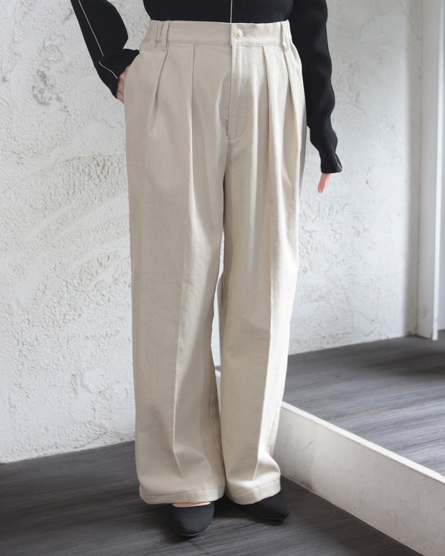 【hunch】11Wコール天 ワイドパンツ　(251090)