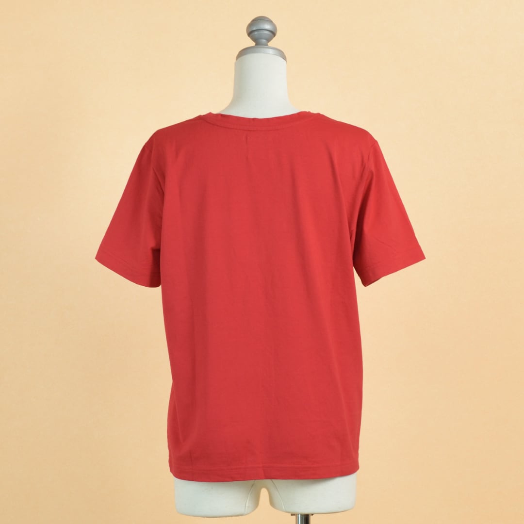 Gauze# ガーゼ G636 ソリッドTシャツ・トマト