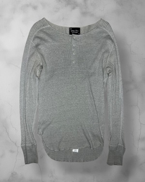 NUMBER (N)INE 09AW Ribbed Henley Neck Thermal Shirt Size:3