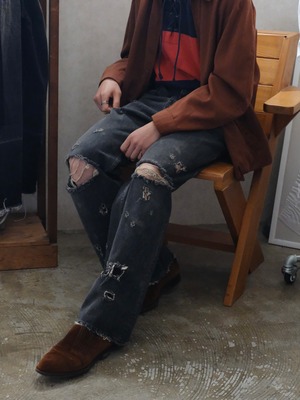 【DAIRIKU】 Super Damage Wide Denim Pants