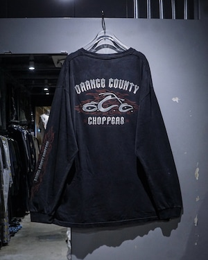 【add (C) vintage】“Orange County Choppers” Beautiful Fade Brand Logo L/S T-Shirt