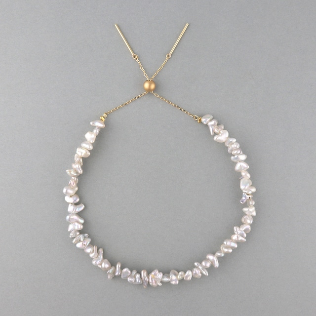 Akoya keshi pearl bracelet　<natural gray>