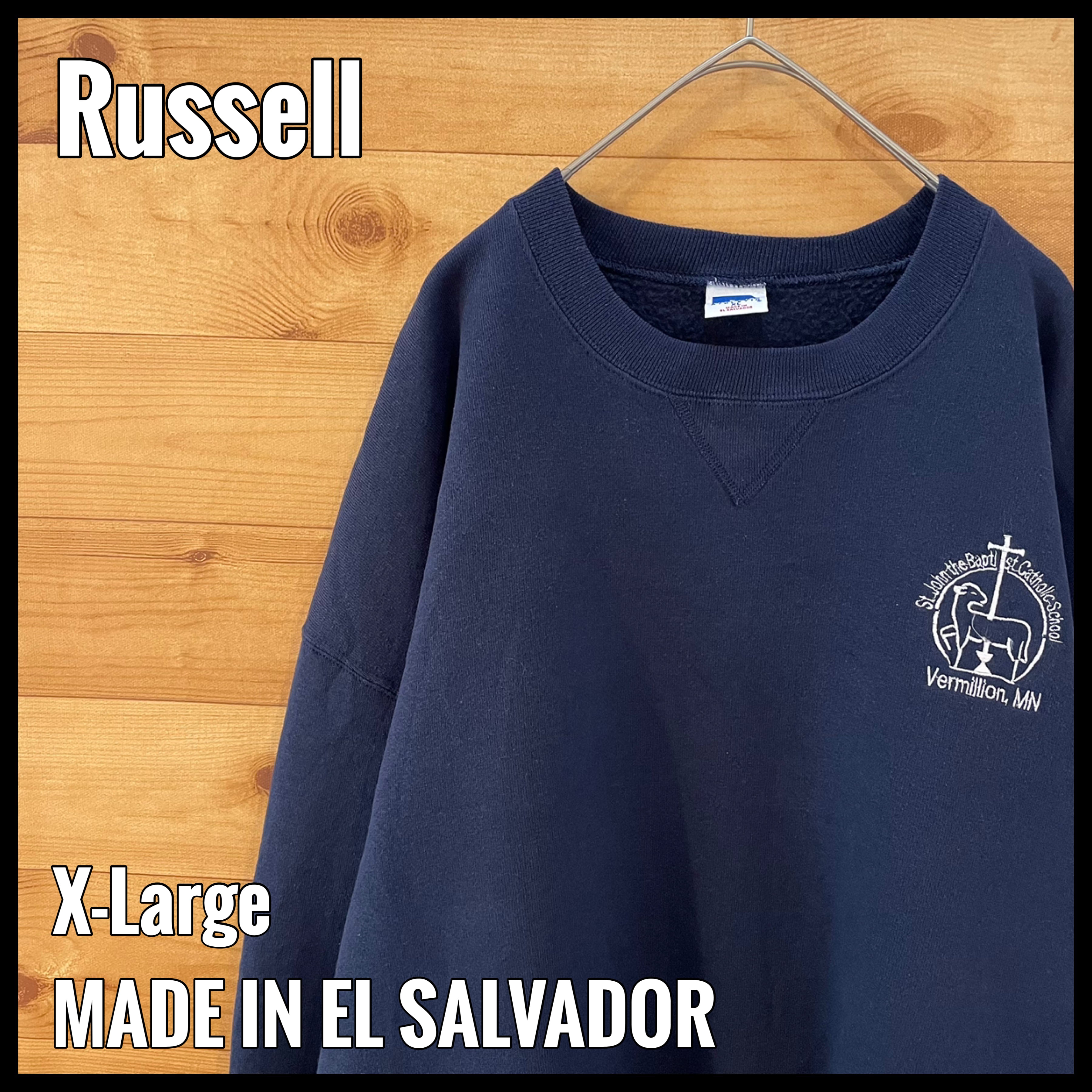 Russell】カトリックスクール 刺繍ロゴ トレーナー スウェット XL