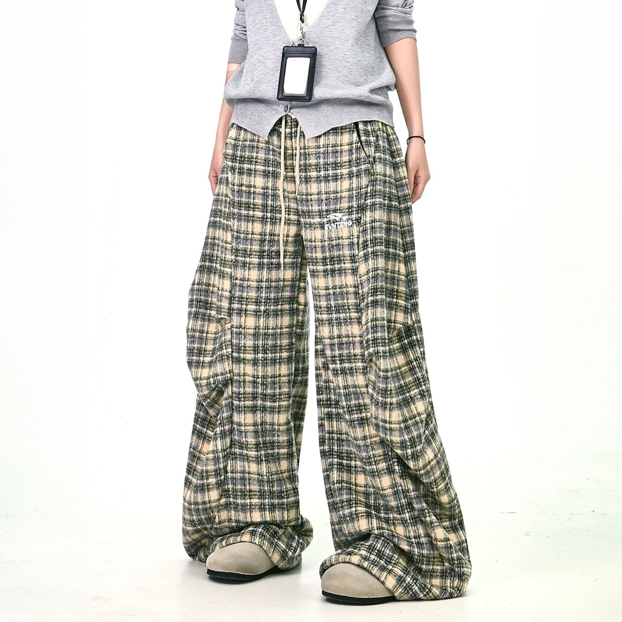 チェックテイストユースカジュアルパンツ 2col R01267