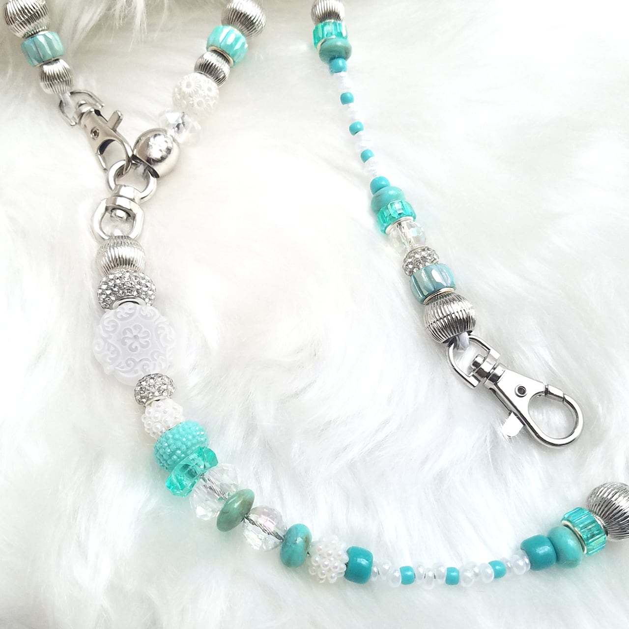 150 シルバー革編みビーズリード[スノーミント]ドイツ製ビーズ チェコ