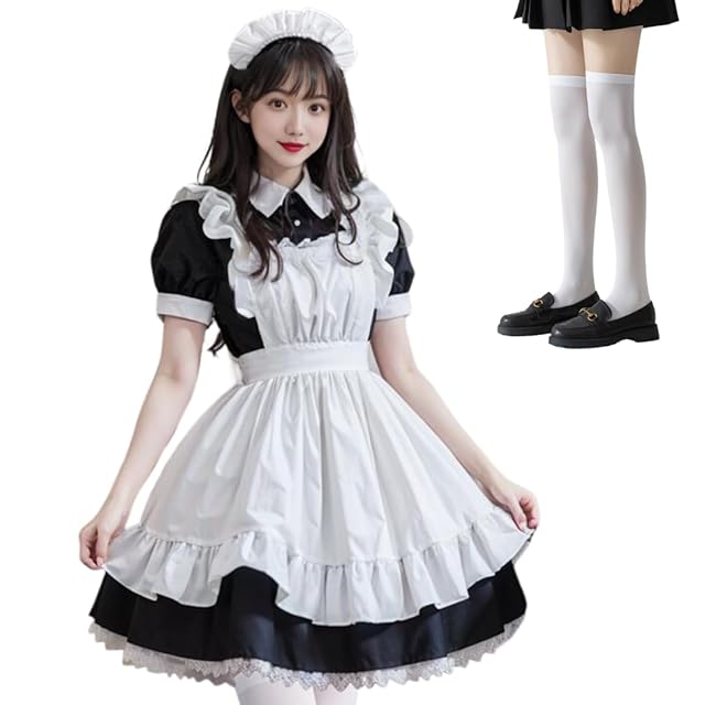 BeLoved] メイド服 タイツ付きフルセット 【サイズ:S～5XL】 小悪魔