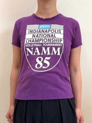 CU10-8 USED TEE "Indianapolis National Championship Volleyball Tournament ’85" -PURPLE-