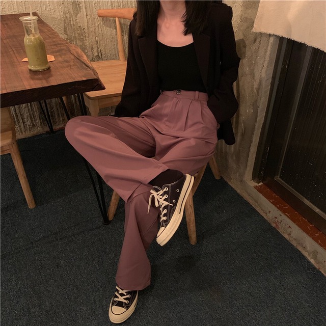 パンツ ワイドパンツ とろみパンツ ハイウエスト ブラック パープル きれいめ 上品 シンプル おしゃれ 大人 通勤 Ol フリースタイル デート 女子会 ディナー 春 秋 トレンドアイテム 流行り Preirie East プレイリー イースト