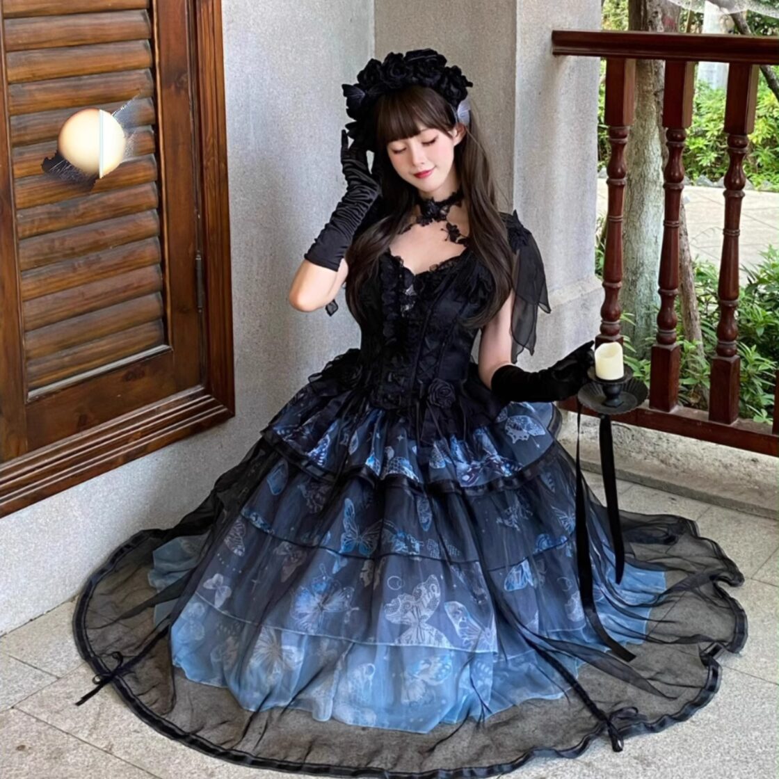 ゴスロリ通販 With U ファッション ショール butterfly ブラック 双子