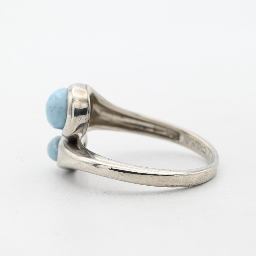 Round Shape Larimar Top Wrap Ring #18.0 / China | DÉMODÉ-Vintage