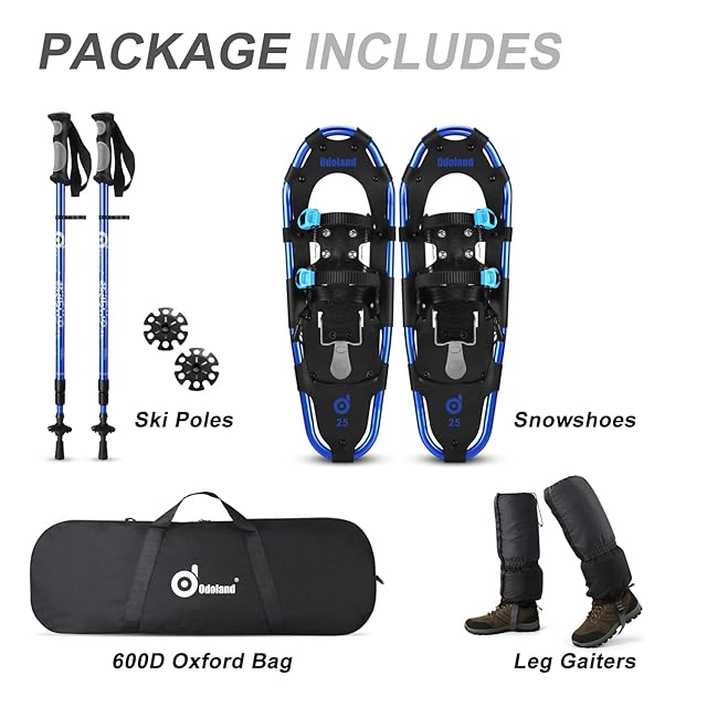 Odoland 4-In-1軽量スノーシューセット アルミスノーシュー