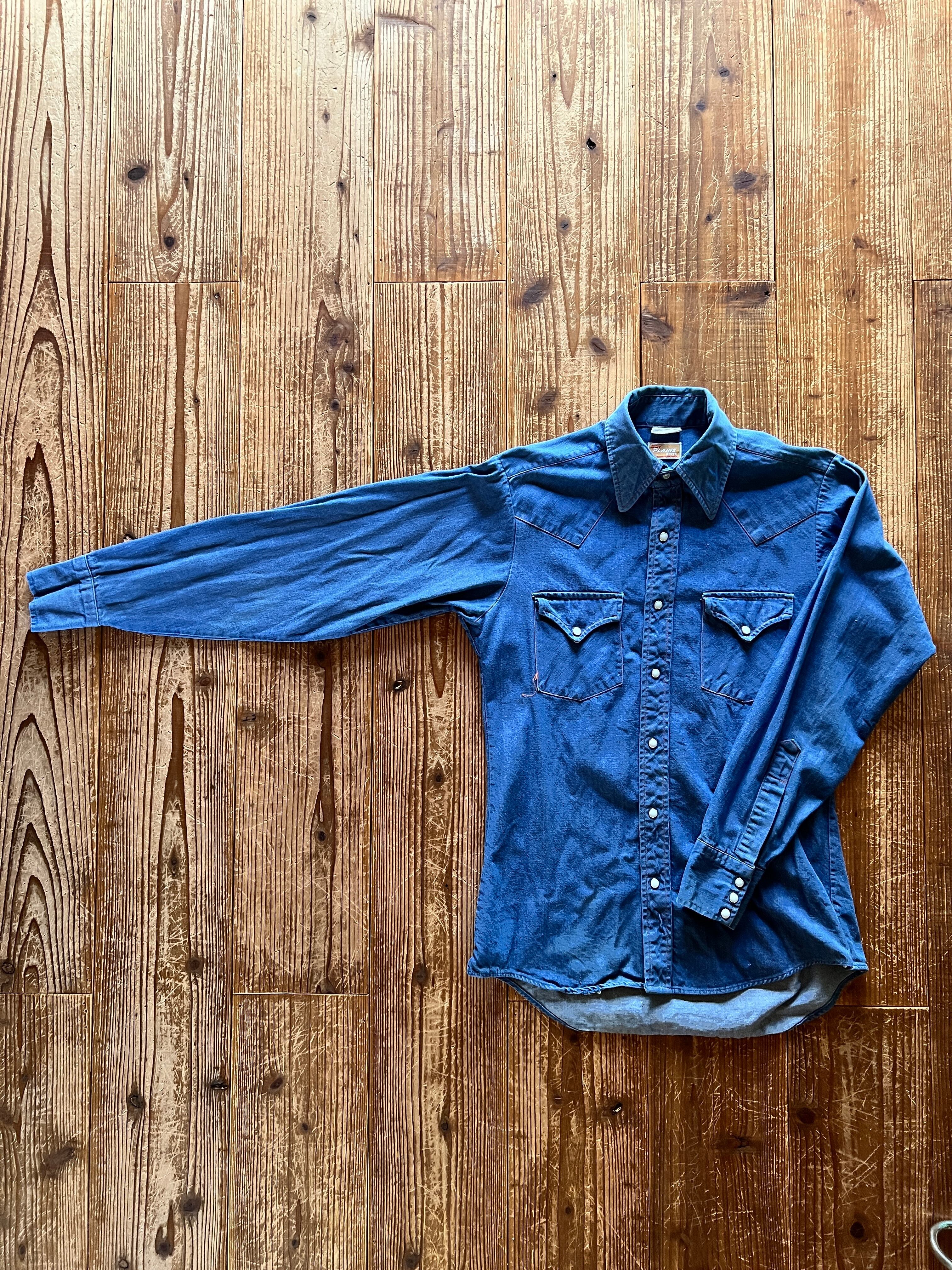 80's ELY デニムシャツ 表記(15 1/2-34) USA製