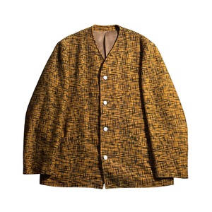 vintage ~1960’s euro 絣 printed velour jacket