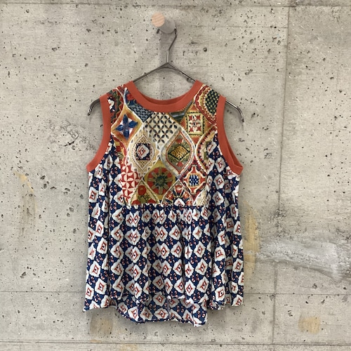 la primavera ethnic style sleeveless tops