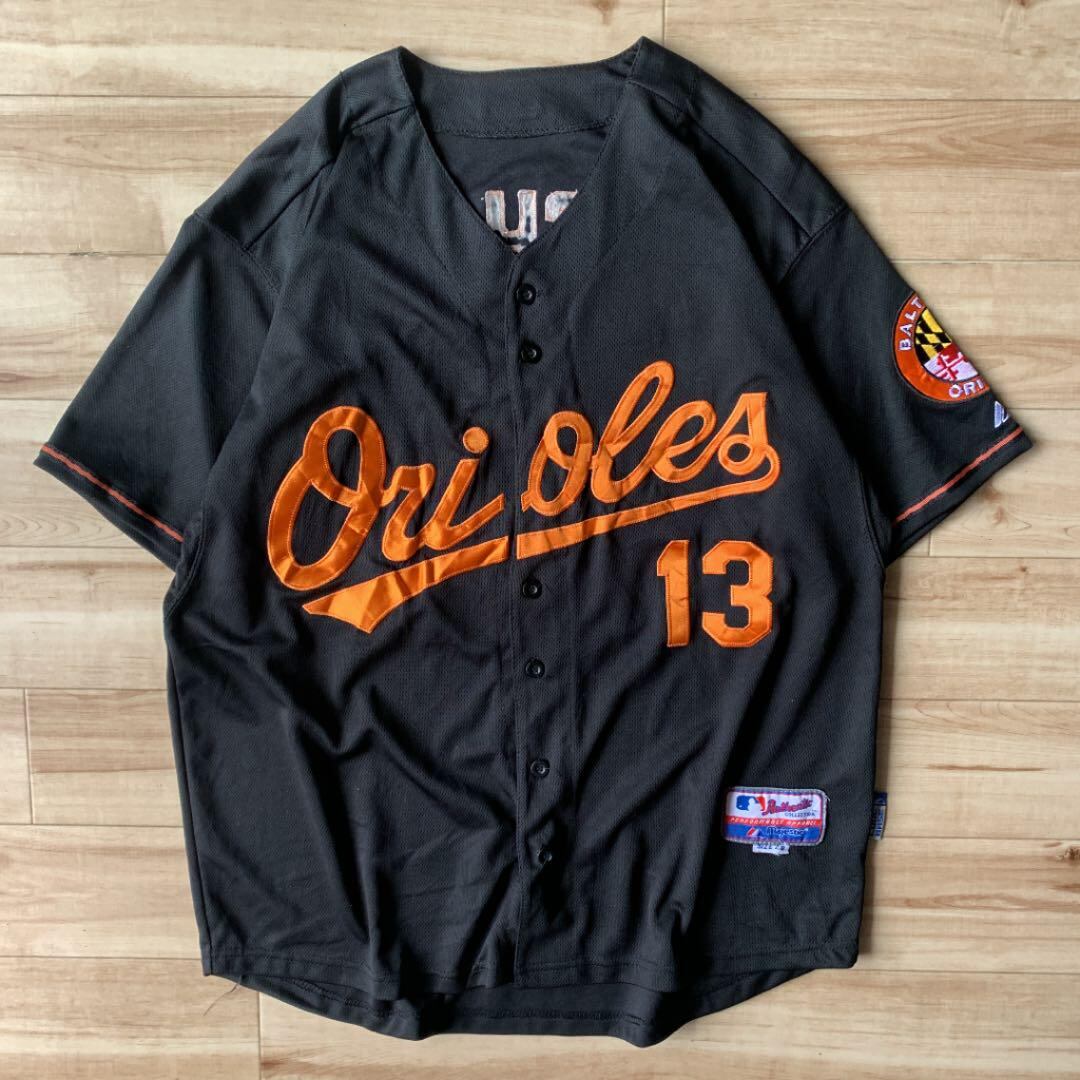 Majestic ORIOLES オリオールズ ベースボールシャツ 刺繍ロゴ | 古着屋2000