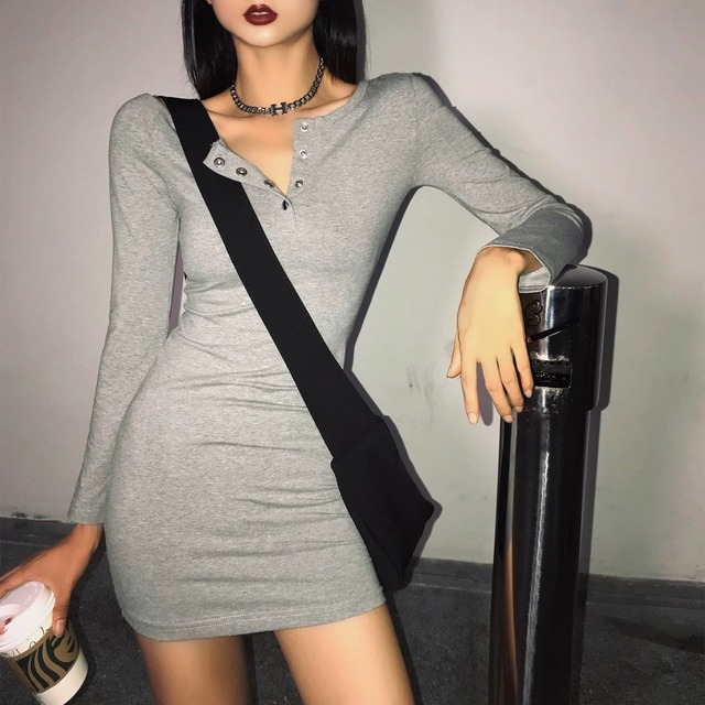 【1点のみ即納】henry neck tight dress