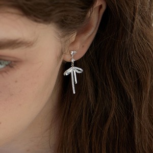 stone ribbon earrings J00282