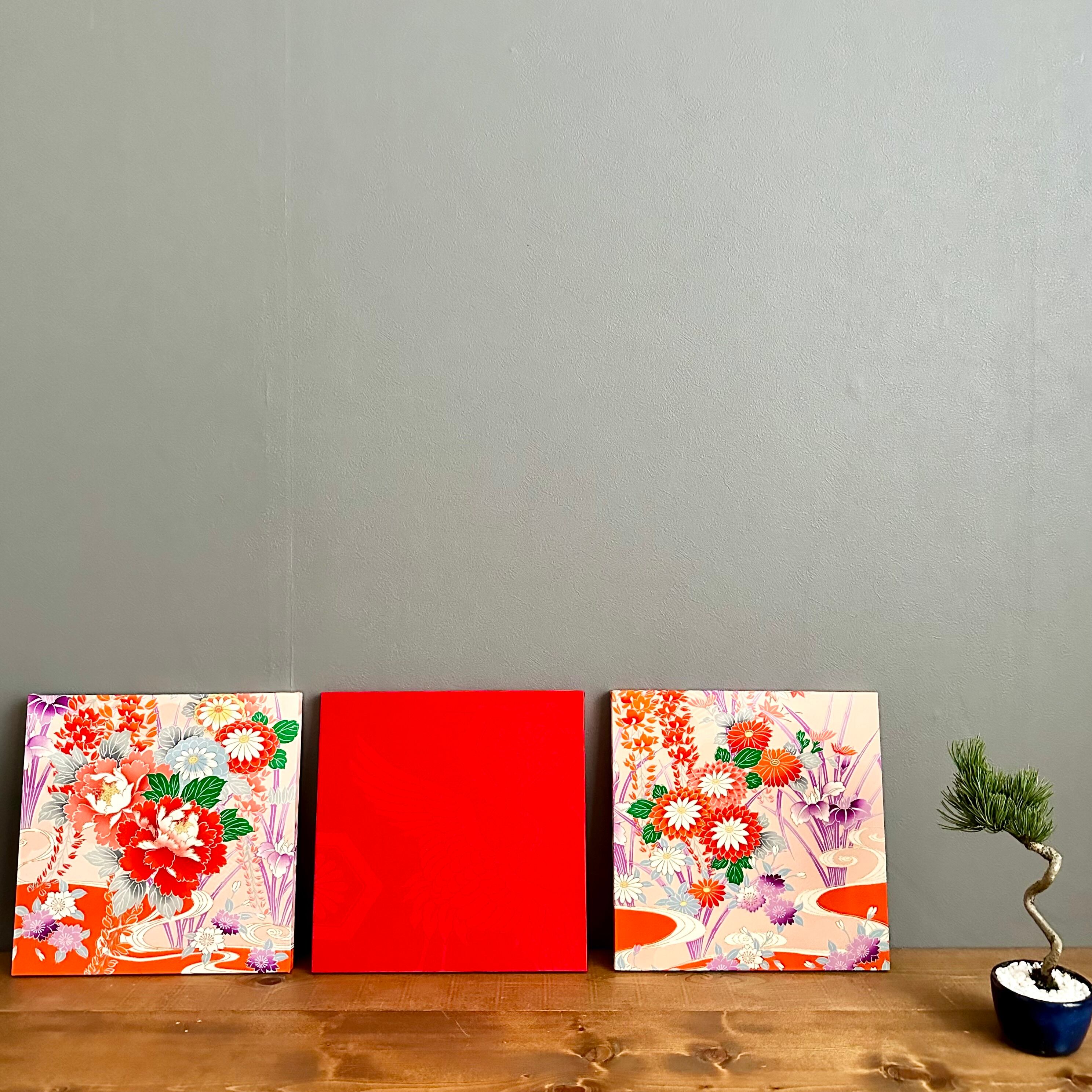 Kimono fabric panel 27×27cm 着物のファブリックパネル アンティーク