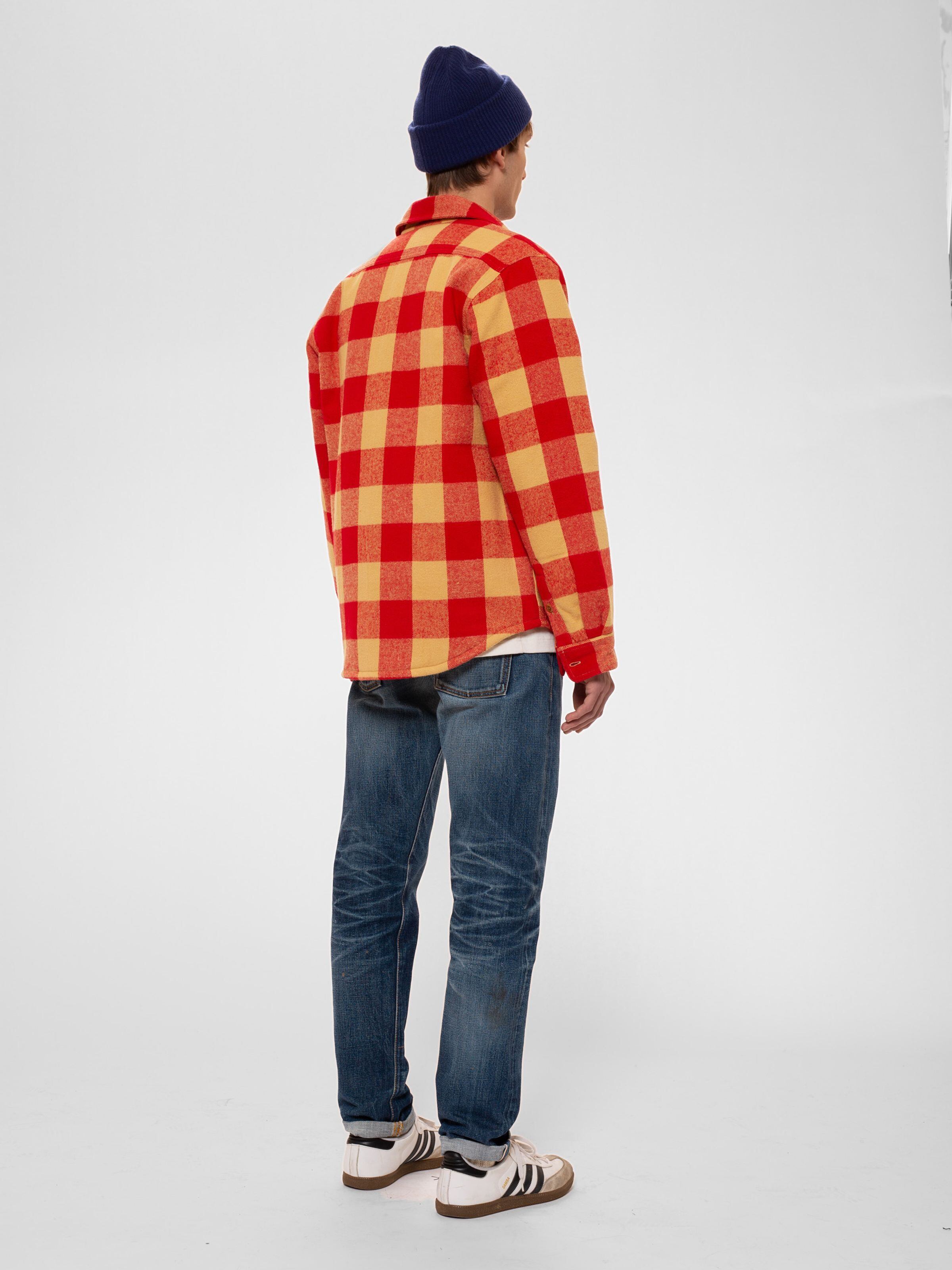 Nudie jeans 2023fall collection Glenn Padded Check Shirt Red Nudie jeans 2023fall collection Glenn Padded Check Shirt Red