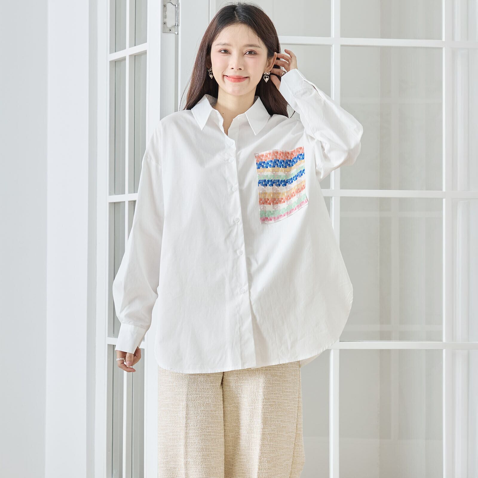 エレファントアートコットン刺繍シャツ (M~L) | GINZA AIRPORT