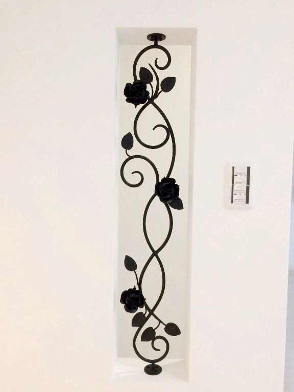 アイアン薔薇 フィックスフェンス/鉄製スリット/バラ門柱内側面格子外壁装飾