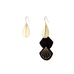 Leather & Metal Hooks - Teardrop Shape Black