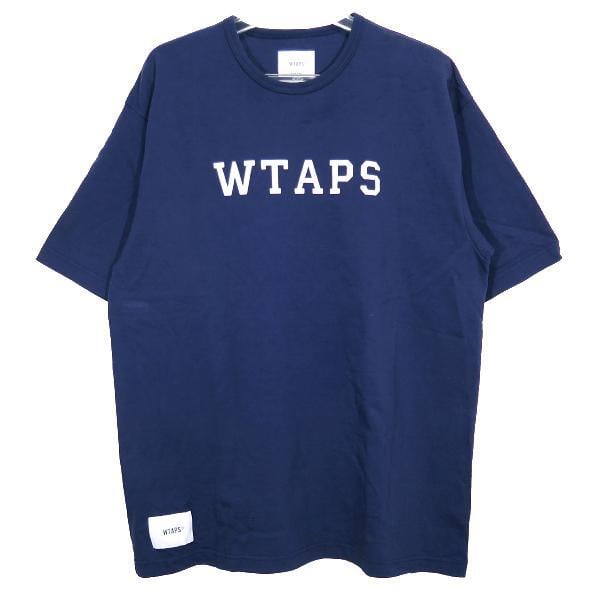 WTAPS  ダブルタップス カレッジ ロゴ Tシャツ S ネイビー