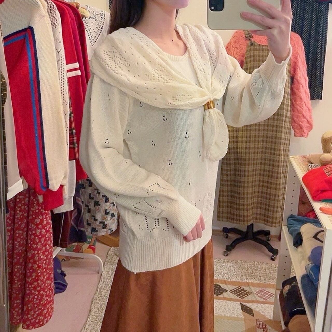 openwork sailor collar knit