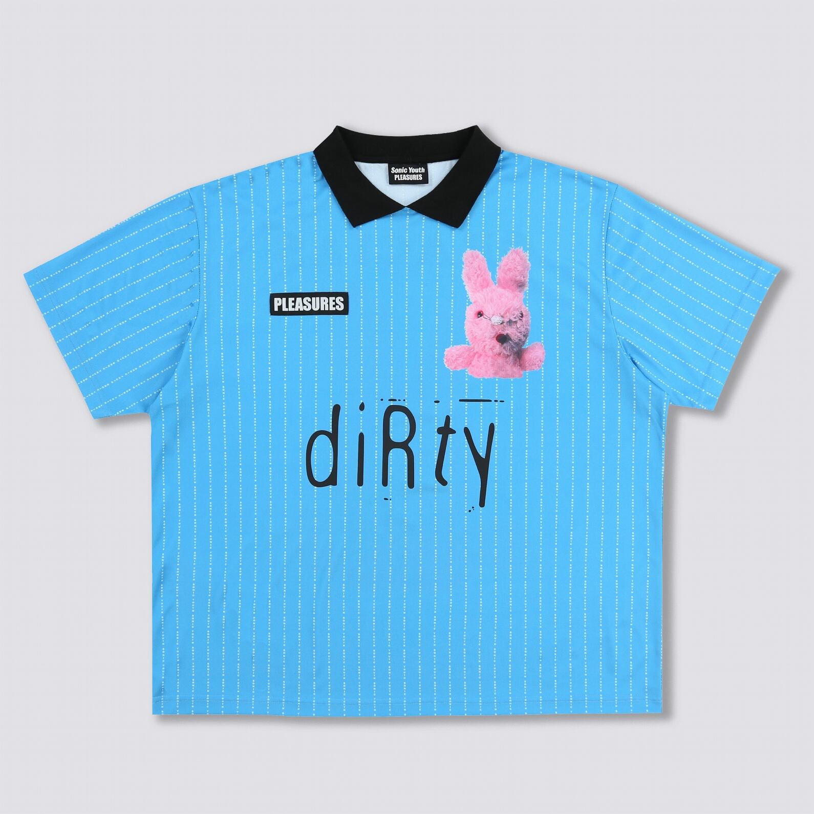 【PLEASURES/プレジャーズ×Sonic Youth/ソニック・ユース】BUNNY SOCCER JERSEY サッカージャージー / BLUE  / 11616 | AnKnOWn LAB powered by BASE