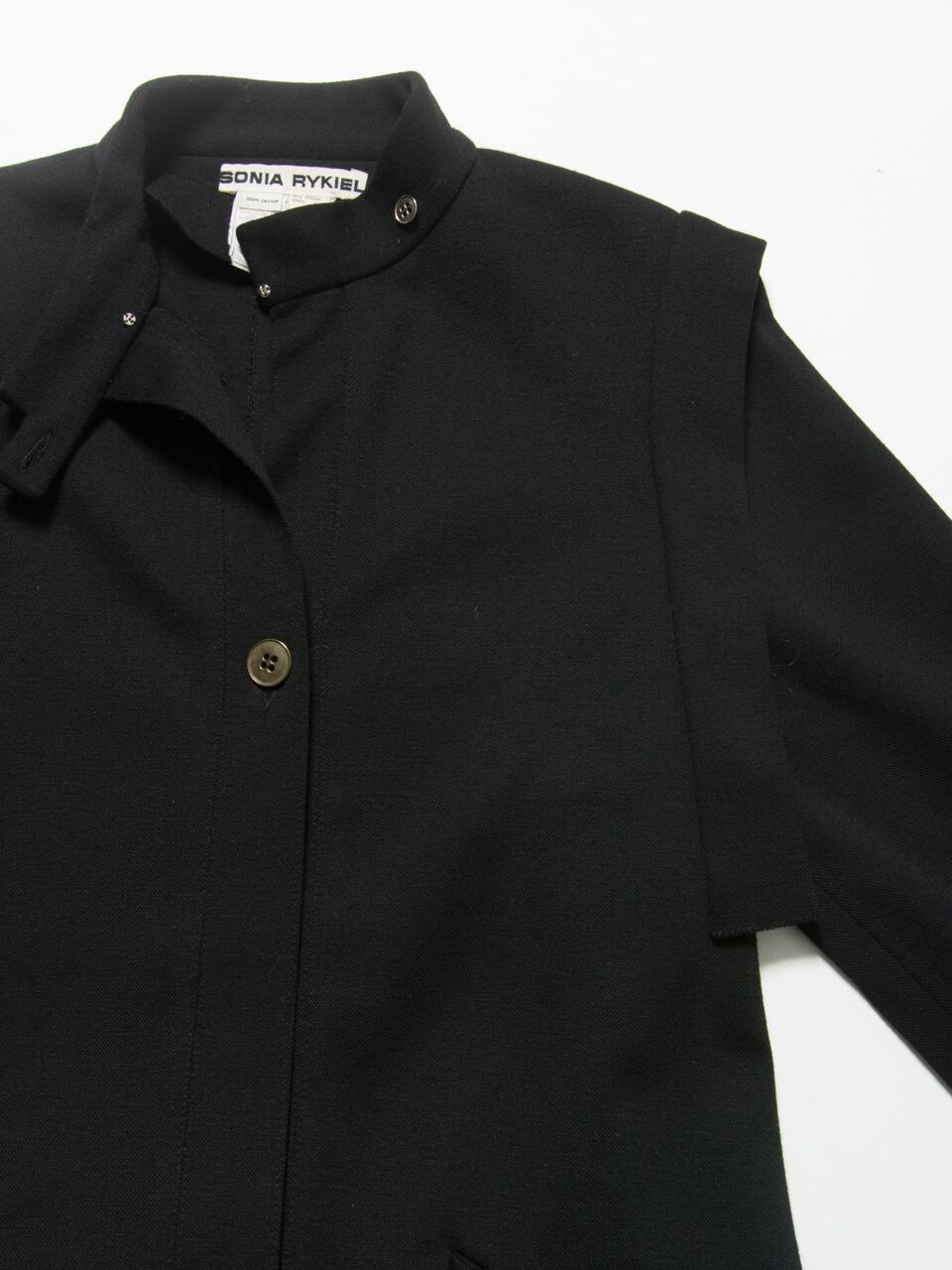【SONIA RYKIEL】70-80's Made in France wool stand collar jacket coat（ソニアリキエル フランス製ウールジャケットコート ロングアウター）1d
