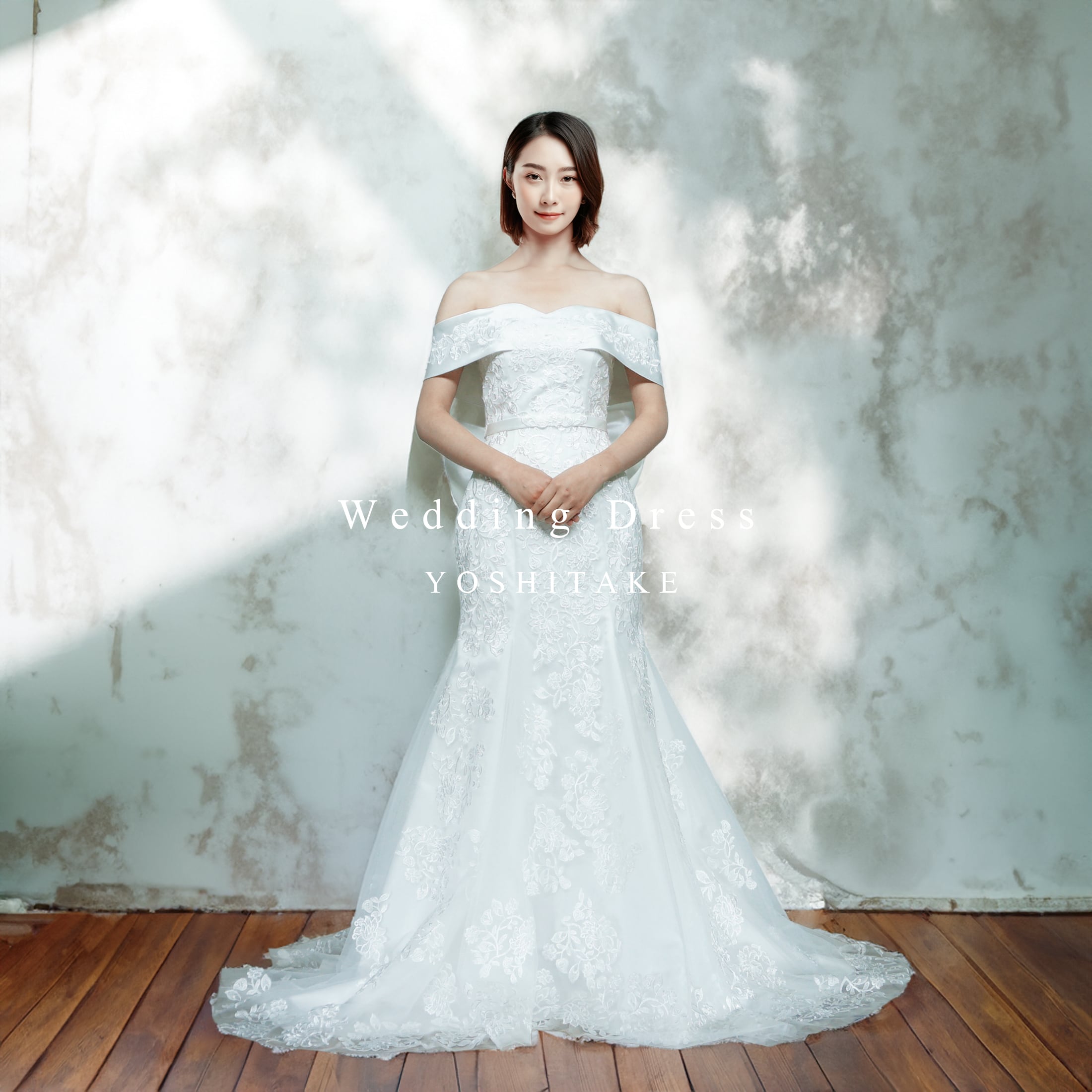 オーダー制作】ウエディングドレス(無料パニエ) サテンオフホワイトA