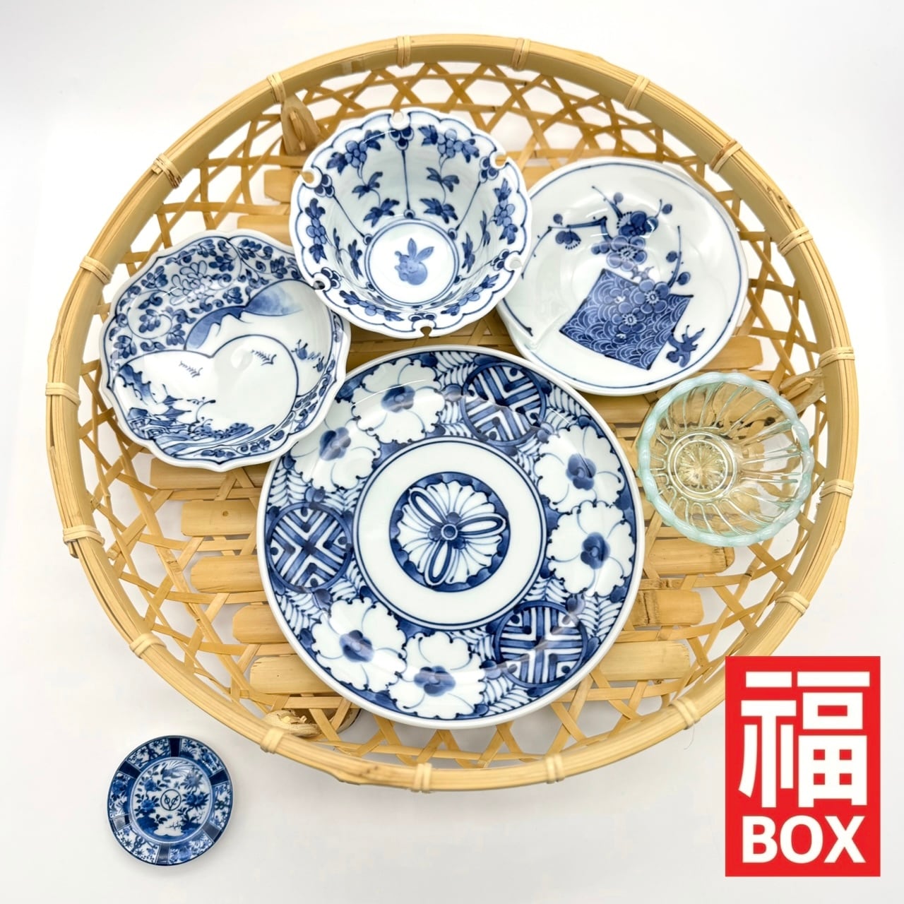 染付 盛出皿20客セット 木箱付き 染付 盛出皿20客セット 木箱付き 染付 盛出皿20客セット 木箱付き