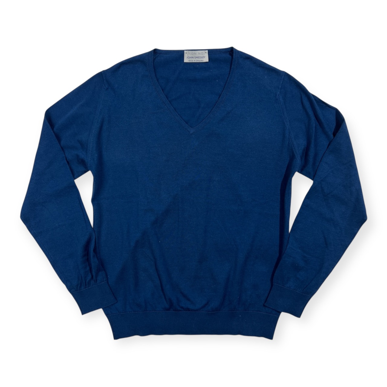 Mademoiselle NON NON マドモアゼルノンノン × JOHN SMEDLEY ジョンスメドレー Vネック ハイゲージ コットンニット セーター L