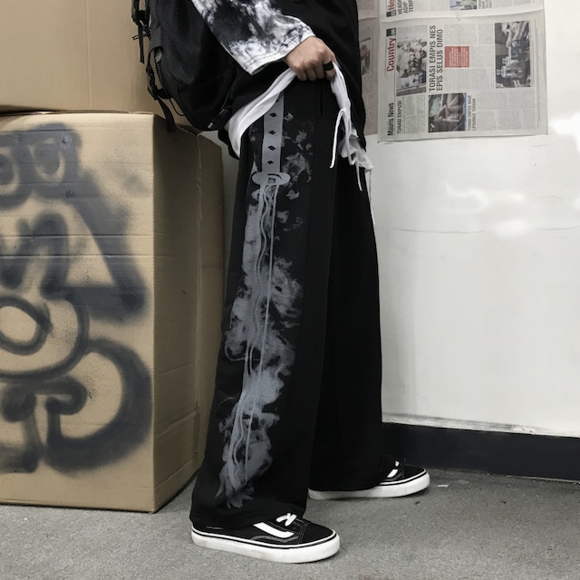 チャイナ風ズボン ガウチョパンツ ボトムス 原宿風 龍 チャイナ服 チャイナ風服 M L LL 棉 ブラック グレー