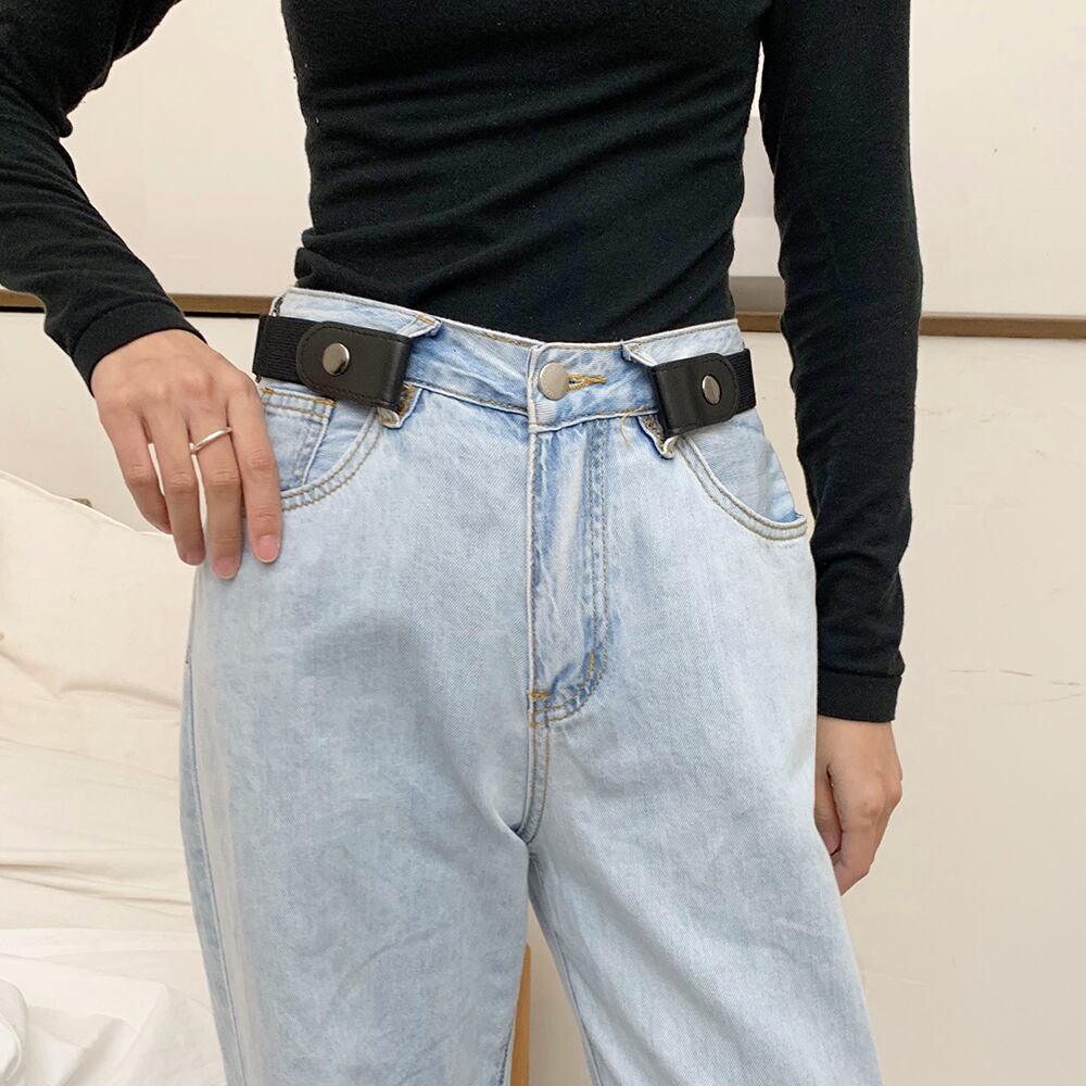 ベルト ジーンズ スプリングオータムストレッチパンツ カジュアルバックル薄手 エラスティック 伸縮 春物 秋物 ハーネス ブラック・アイド・ピーズ29553091933